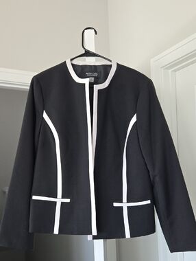 Black Label Black Jacket with White Piping Trim